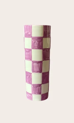 Checker Vase - Lilac