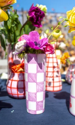 Checker Vase - Lilac