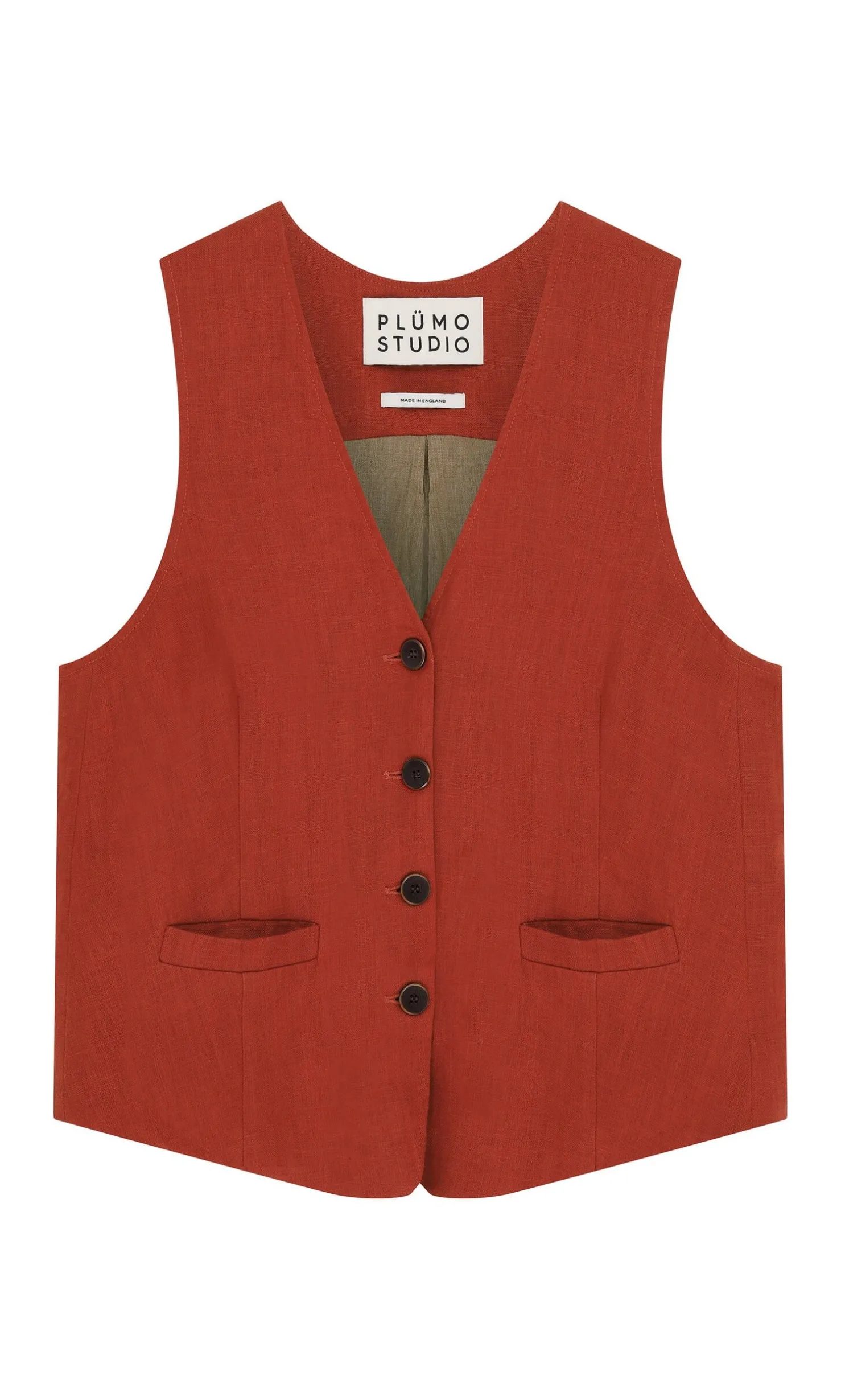 Frida Waistcoat - Tomato Red