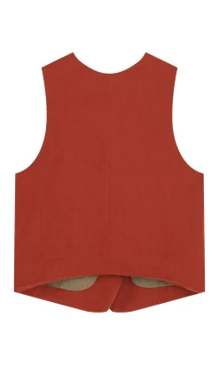 Frida Waistcoat - Tomato Red