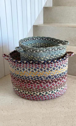Medium Woven Basket - Seaspray