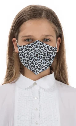 Organic Linen Kids Mask - Blue Leopard