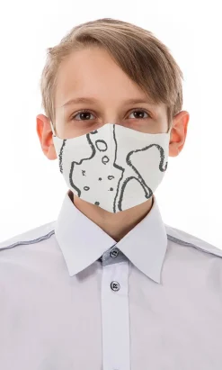 Organic Linen Kids Mask - Scary Stripe