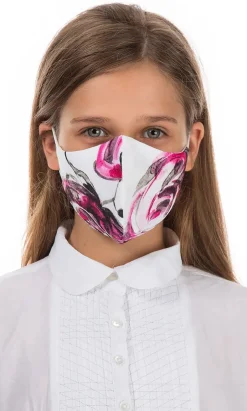 Organic Linen Kids Mask Rose