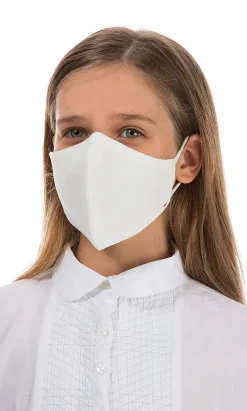 Organic Linen Kids Mask White Cloud