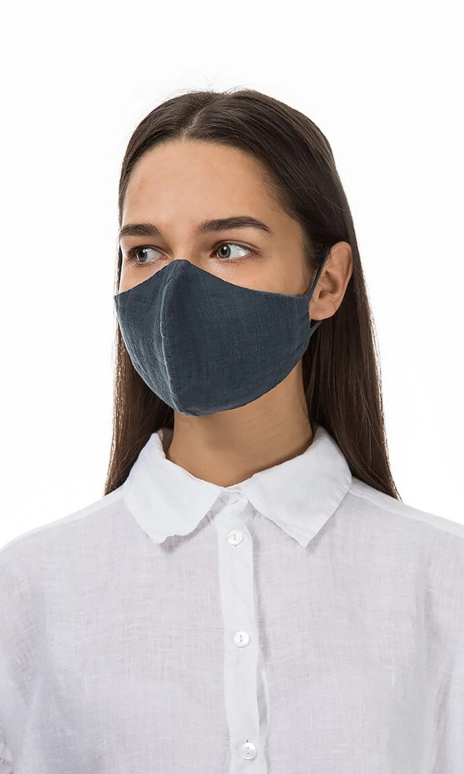 Organic Linen Mask - Charcoal