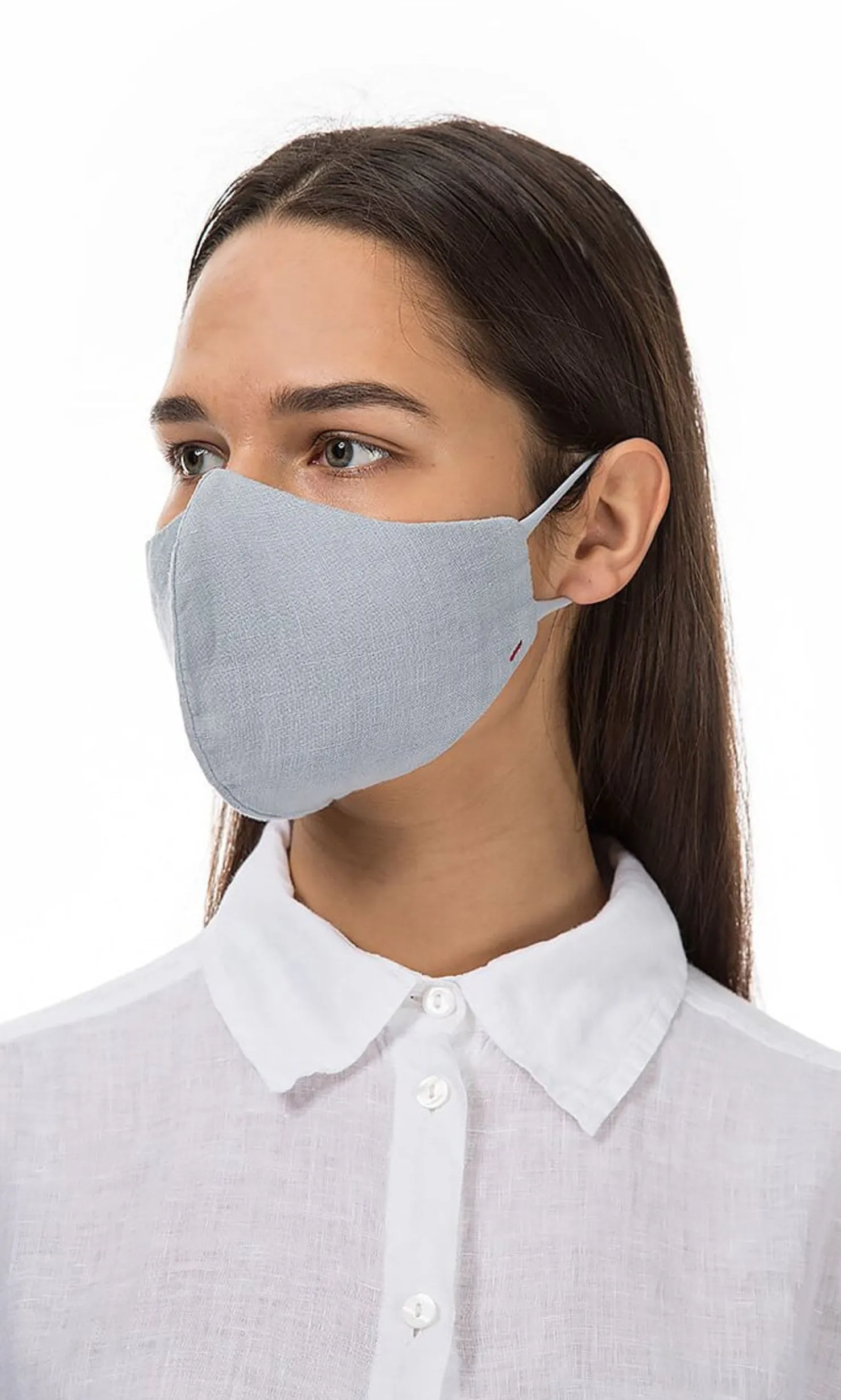 Organic Linen Mask - Grey Skies