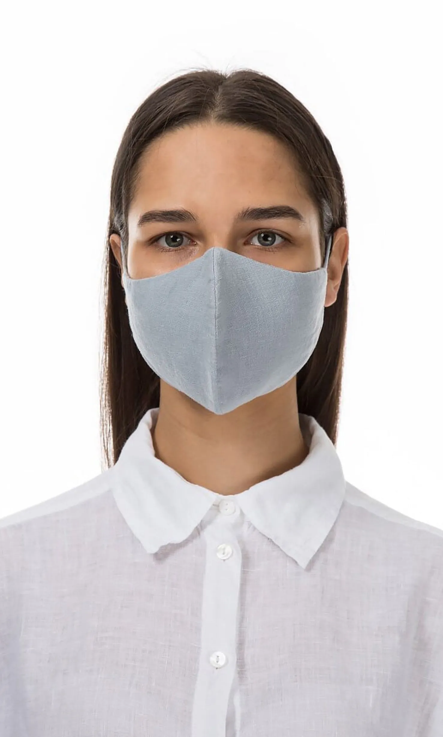 Organic Linen Mask - Grey Skies