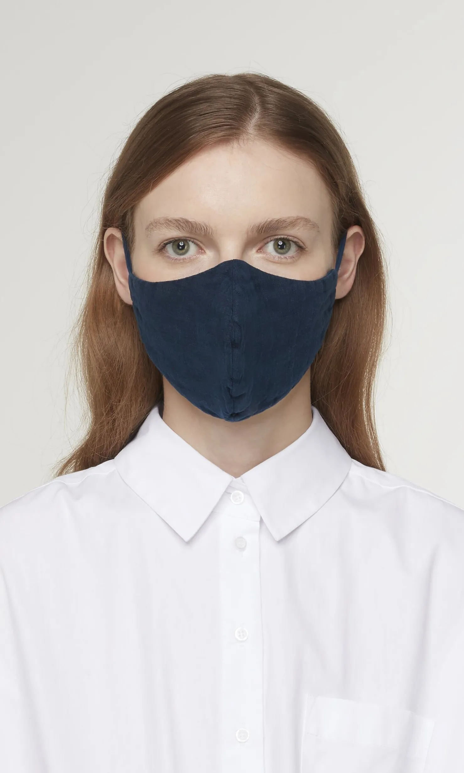 Organic Linen Mask - Indigo