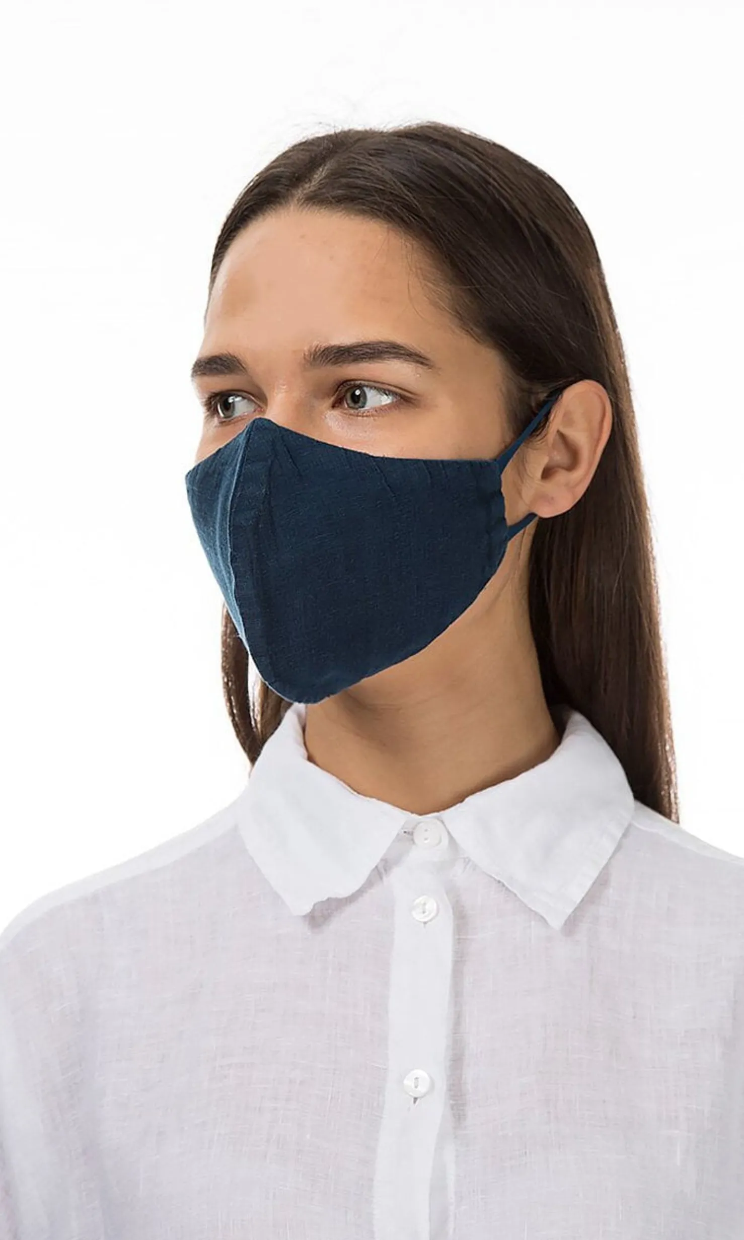 Organic Linen Mask - Indigo