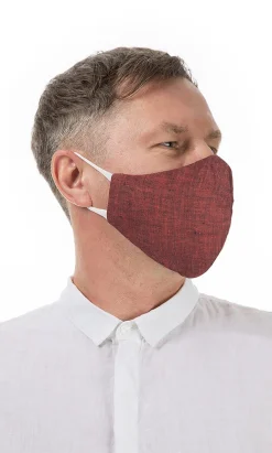 Organic Linen Mask Men - Rust