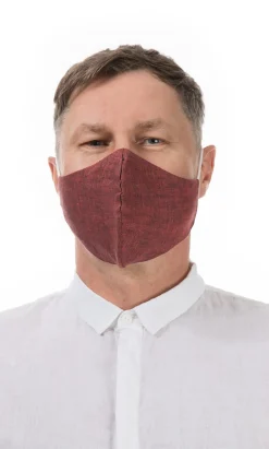 Organic Linen Mask Men - Rust