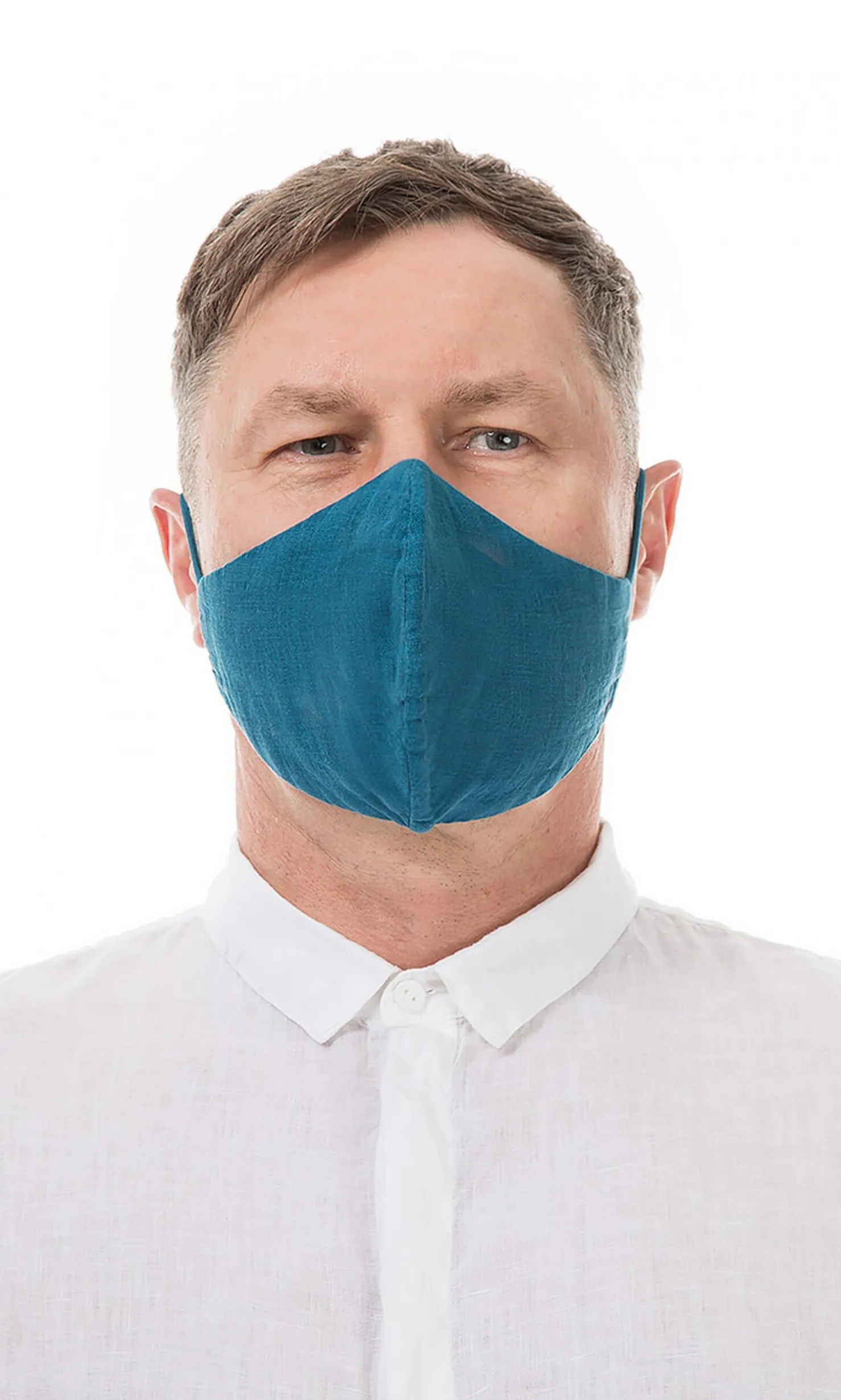 Organic Linen Mask Men Nordic Blue