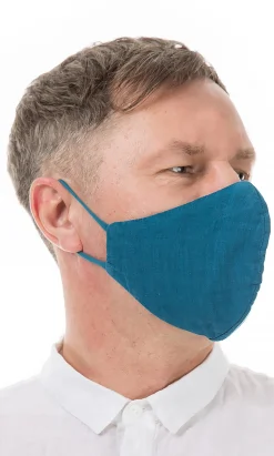 Organic Linen Mask Men Nordic Blue