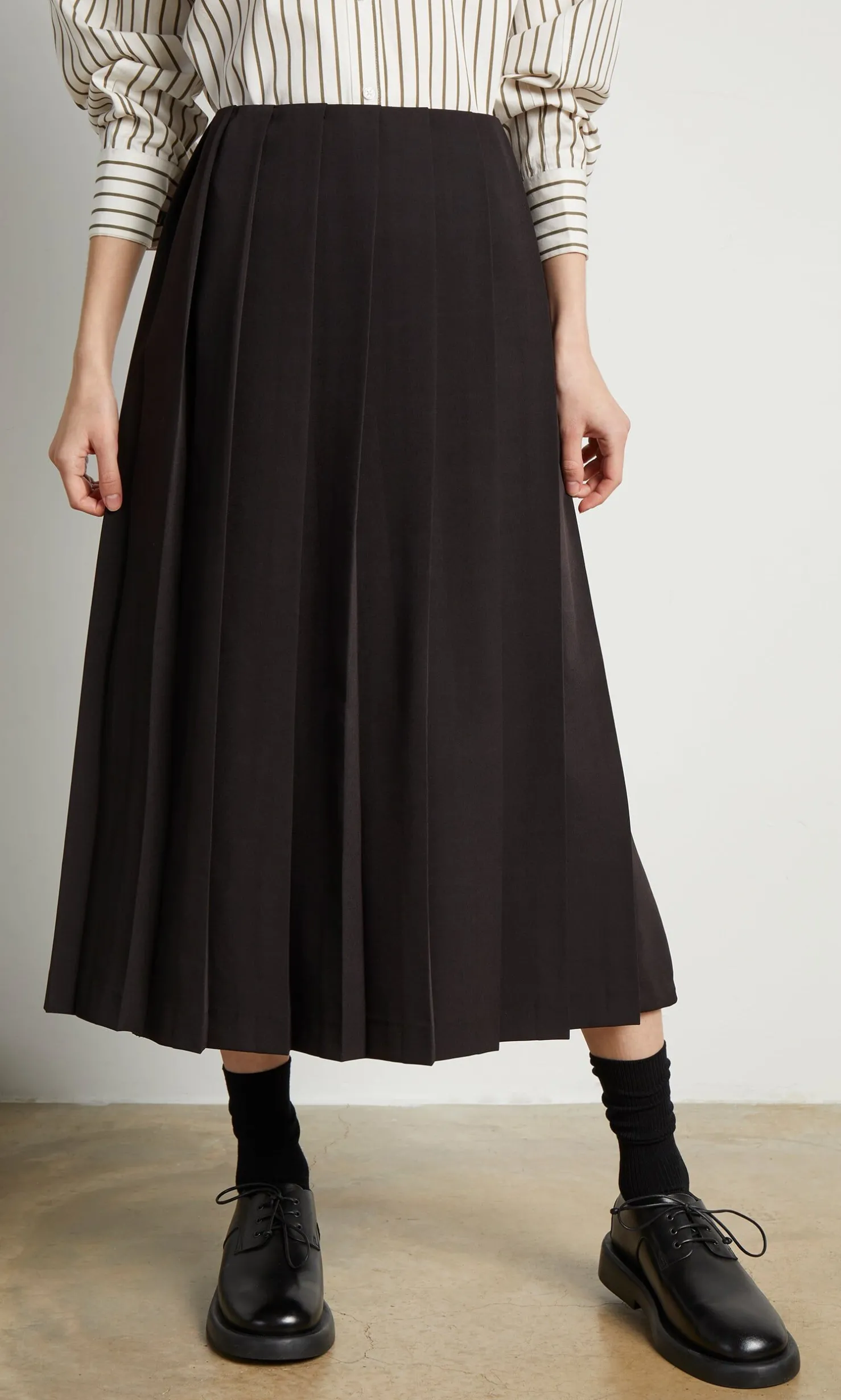 Pleat & Button Skirt