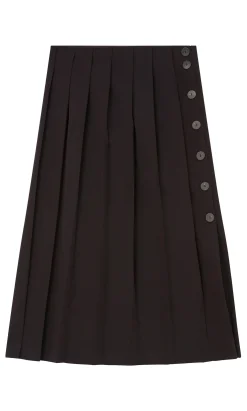 Pleat & Button Skirt