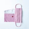Pleated Face Mask & Pouch - Rose
