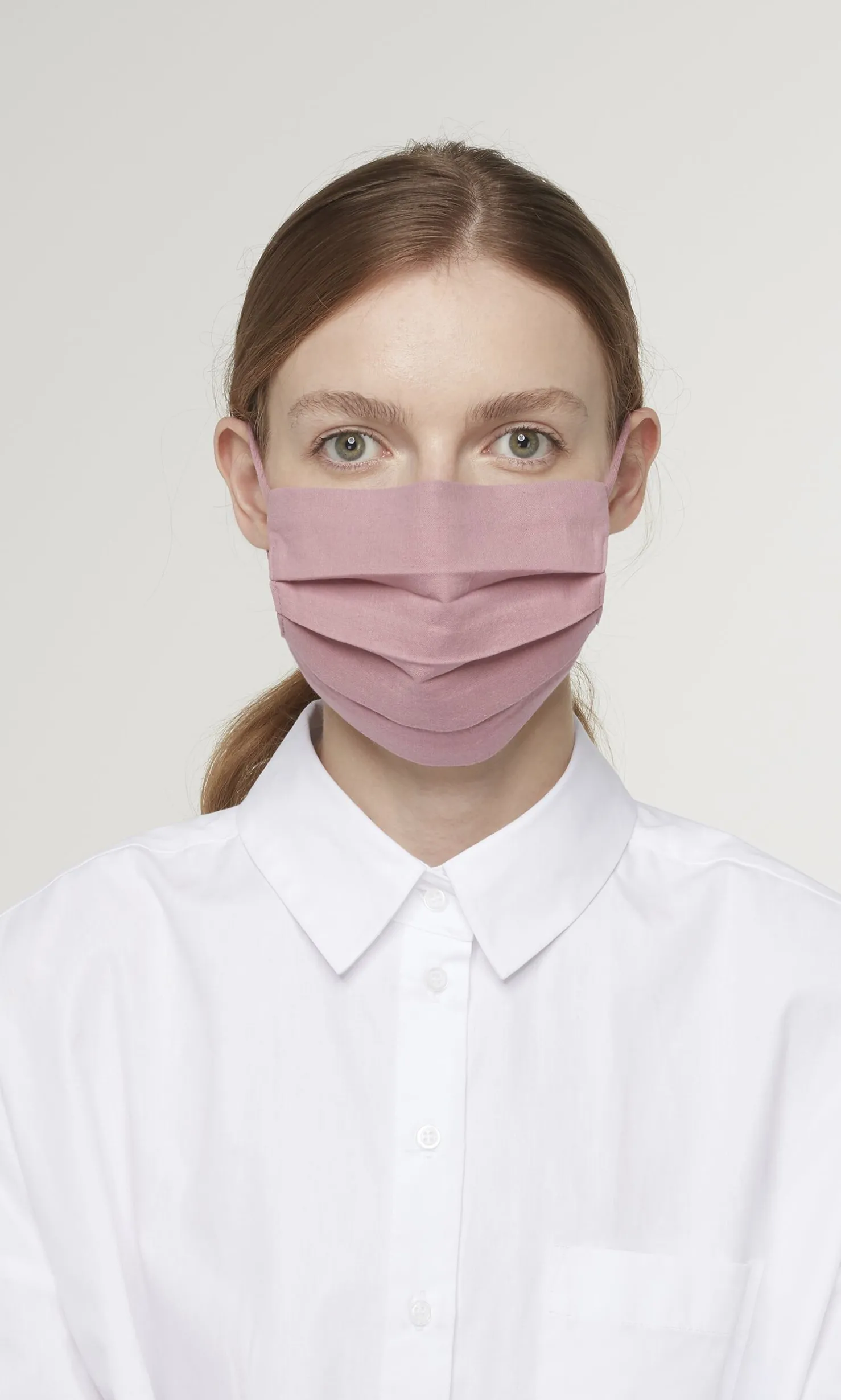 Pleated Face Mask & Pouch - Rose