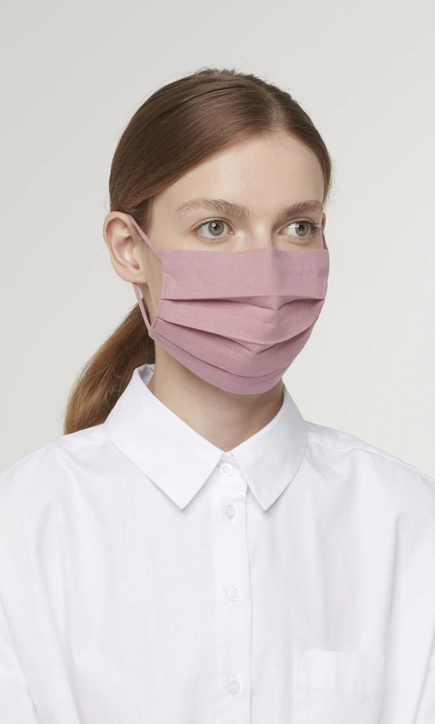 Pleated Face Mask & Pouch - Rose
