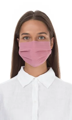 Pleated Face Mask & Pouch - Rose