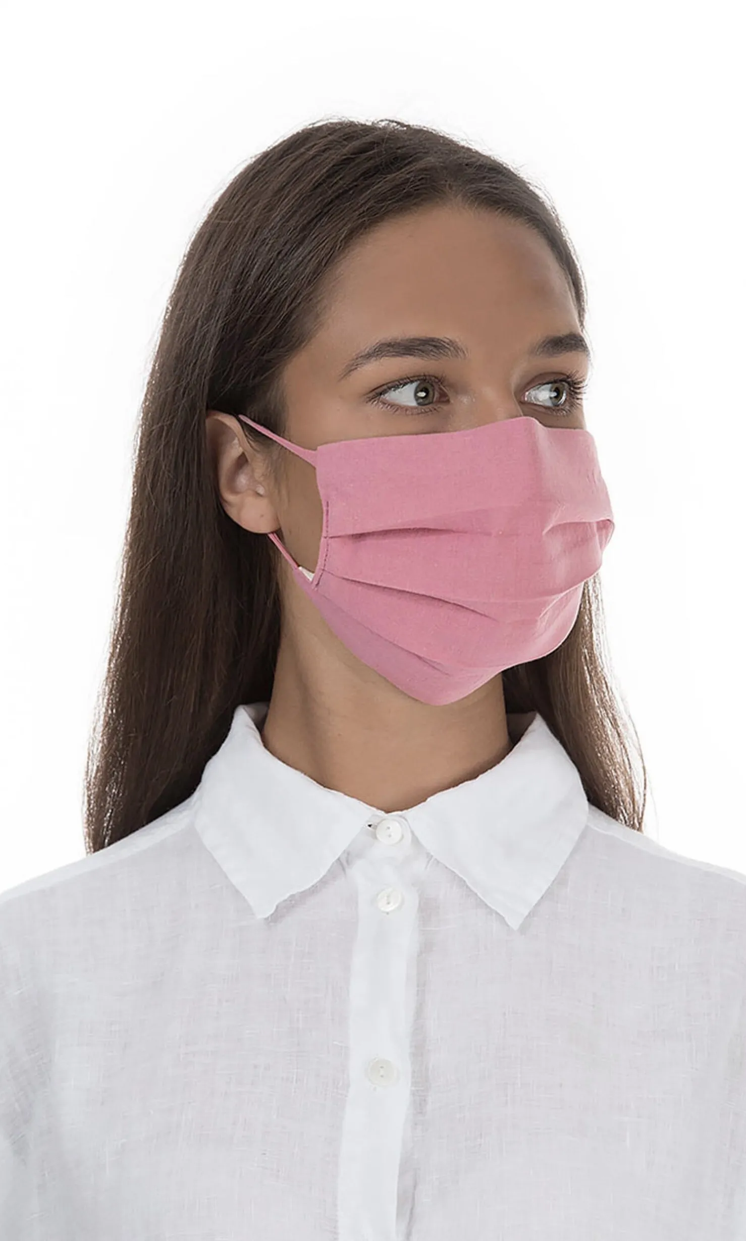 Pleated Face Mask & Pouch - Rose