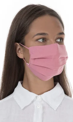 Pleated Face Mask & Pouch - Rose
