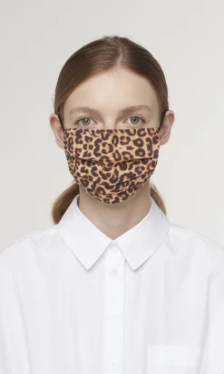 Pleated Face Mask & Pouch - Leopard Print