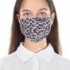 Pleated Face Mask & Pouch - Blue Leopard