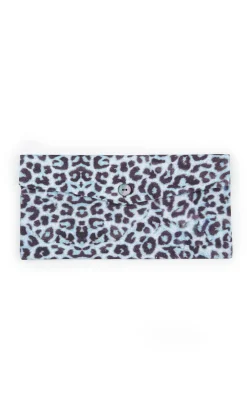 Pleated Face Mask & Pouch - Blue Leopard