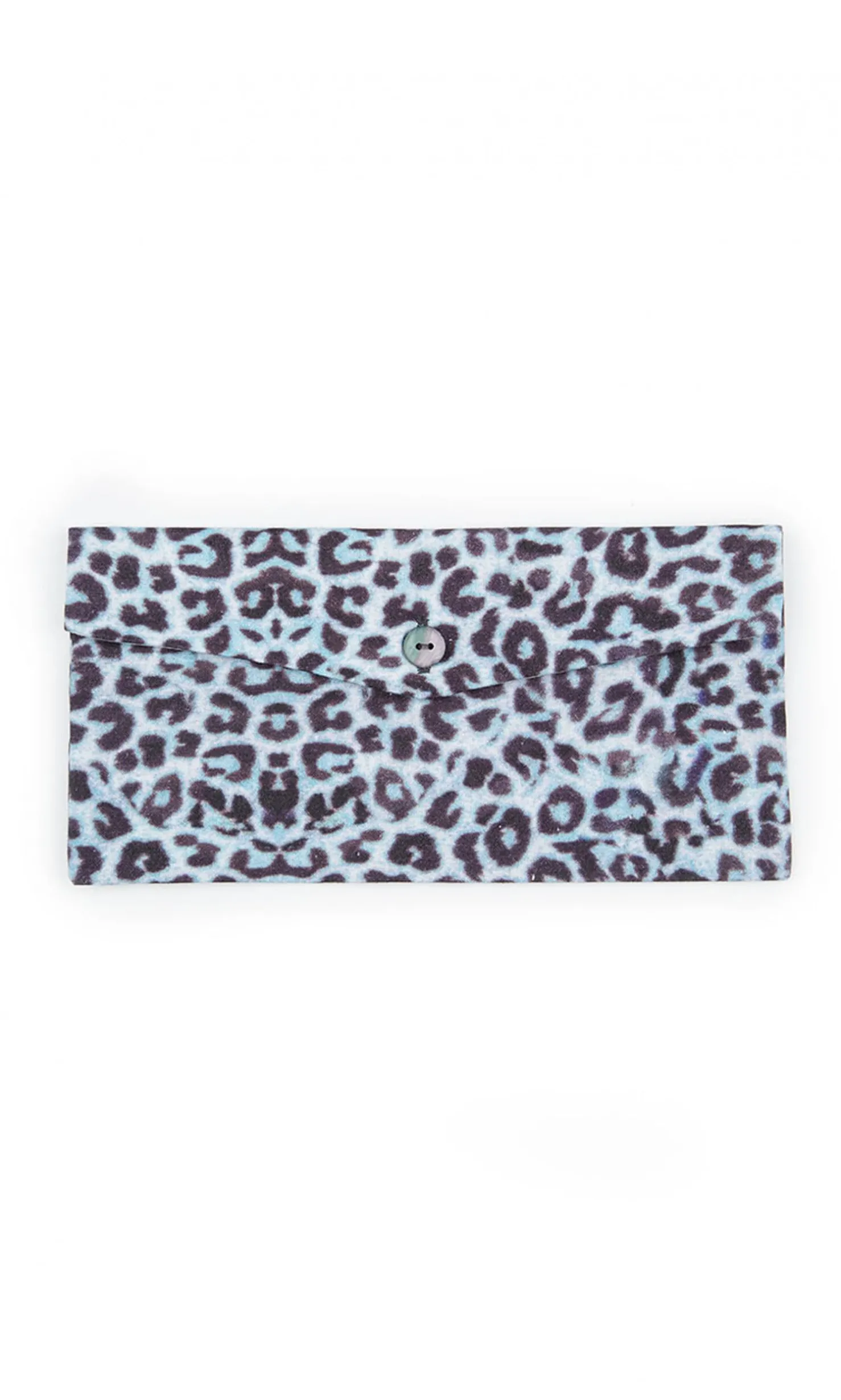 Pleated Face Mask & Pouch - Blue Leopard