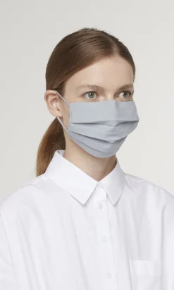 Pleated Face Mask & Pouch - Grey