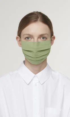 Pleated Face Mask & Pouch - Leaf
