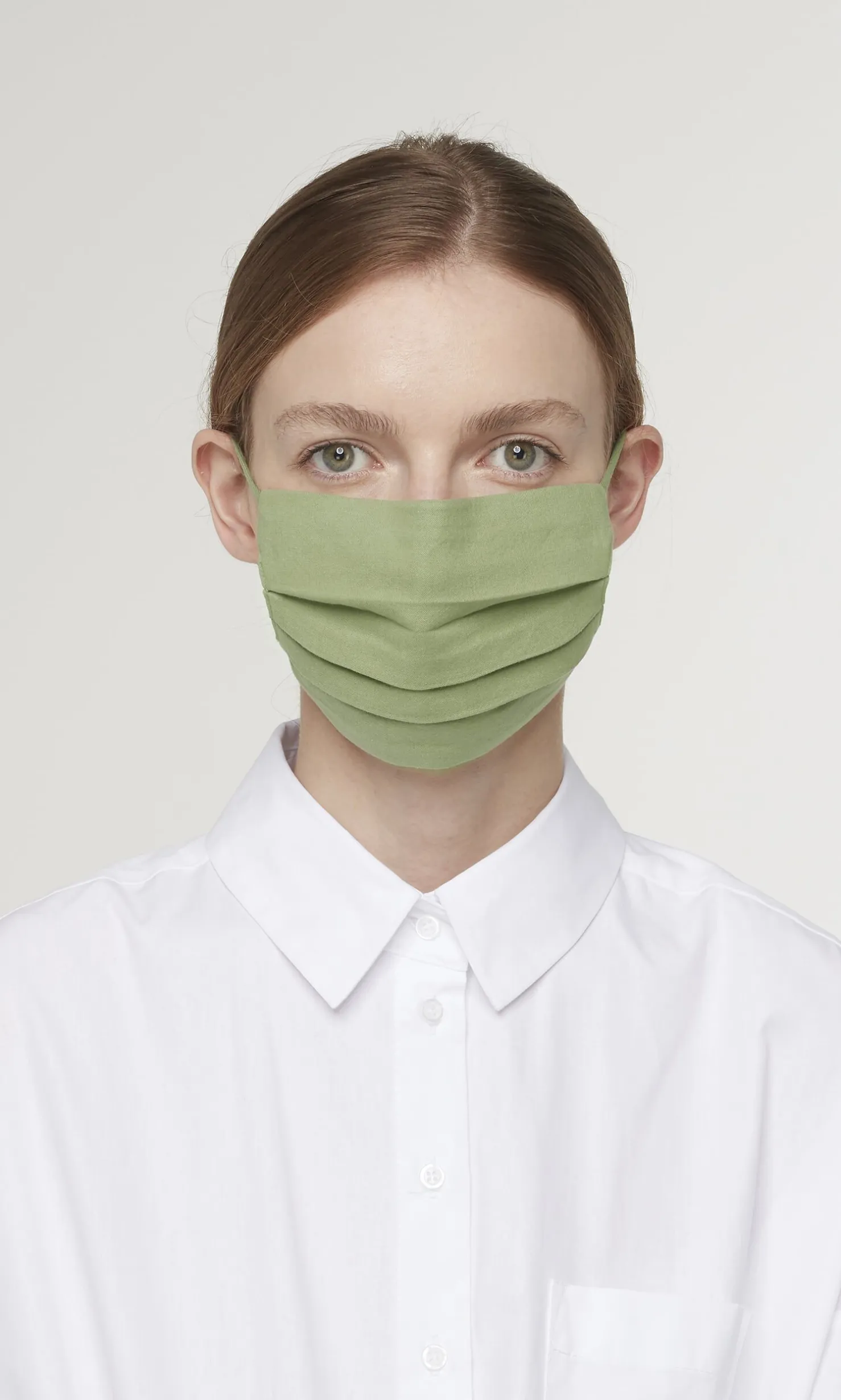 Pleated Face Mask & Pouch - Leaf