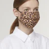 Pleated Linen Mask - Leopard Print