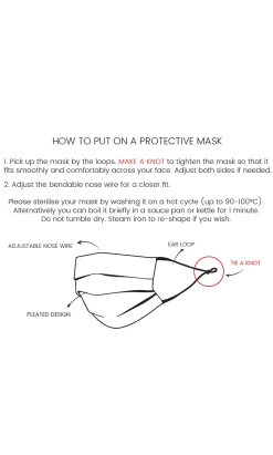 Pleated Linen Mask - Leopard Print