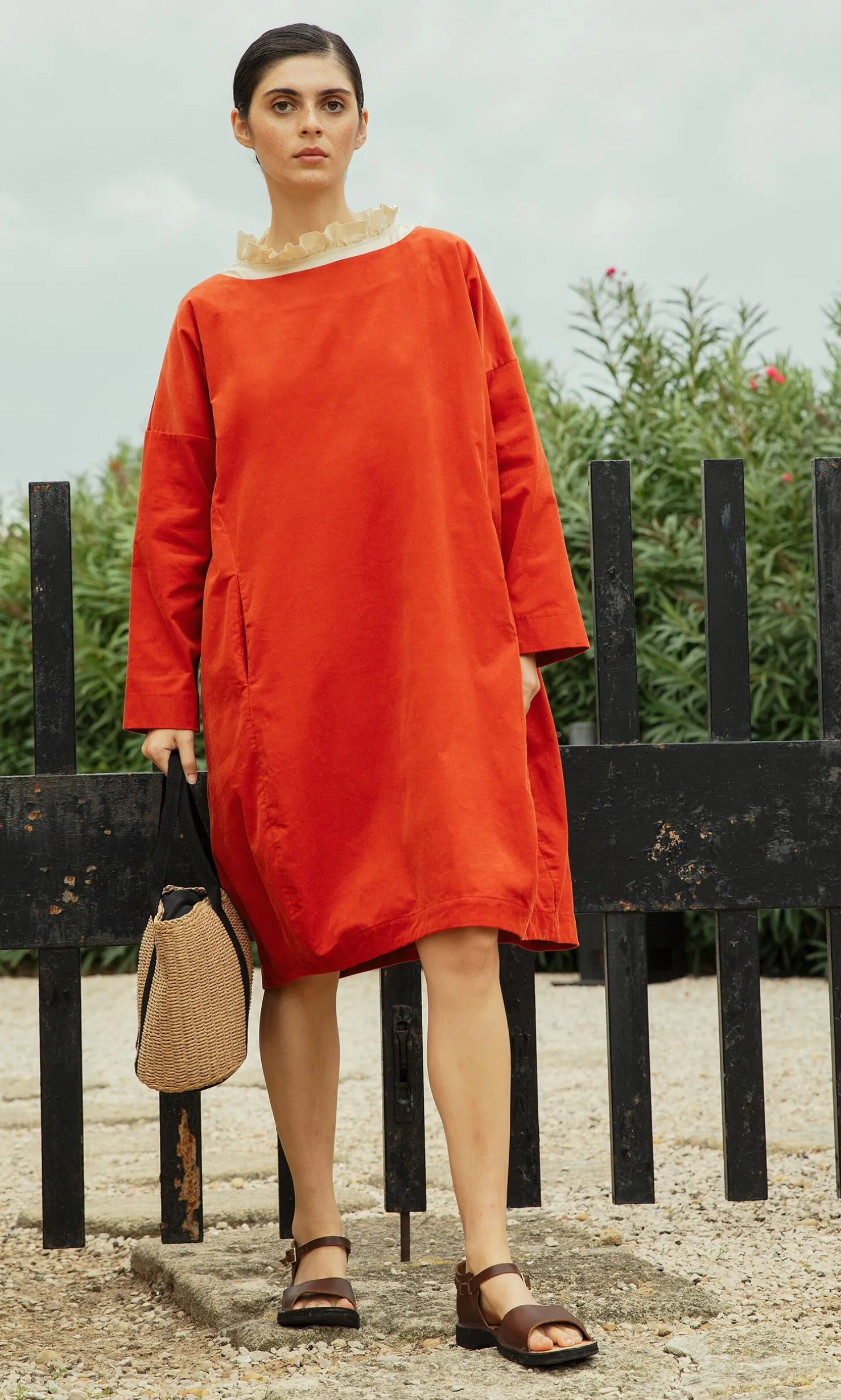 Rae Cord Dress - Cayenne