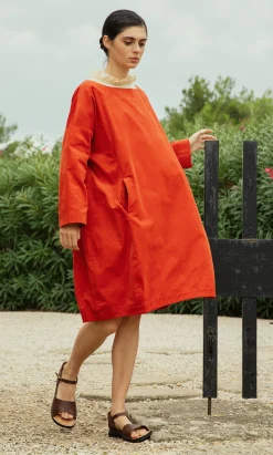 Rae Cord Dress - Cayenne