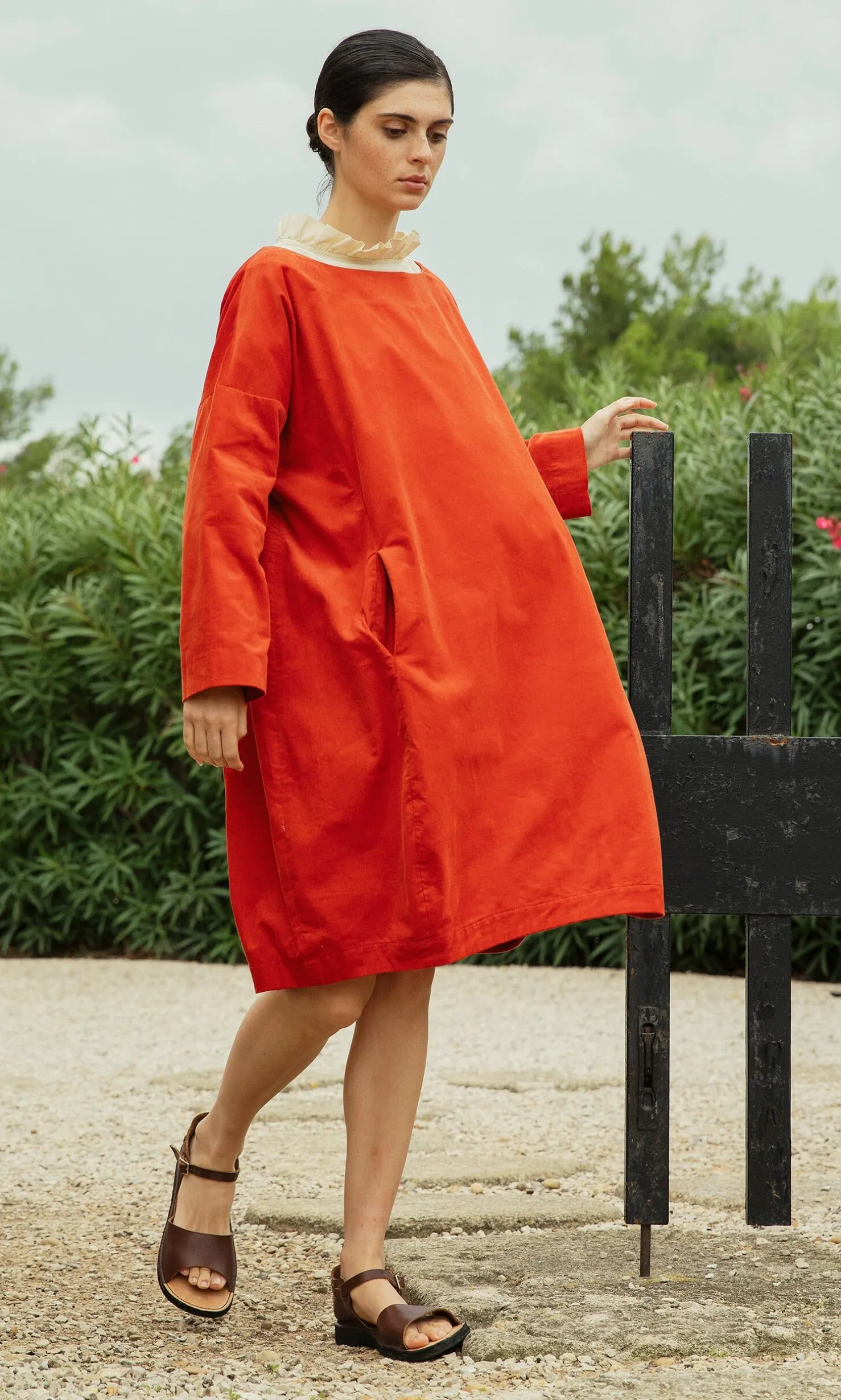 Rae Cord Dress - Cayenne