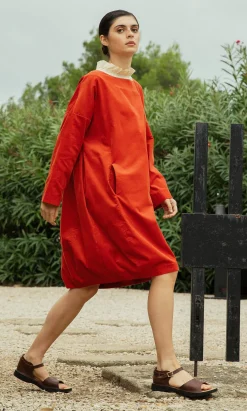 Rae Cord Dress - Cayenne