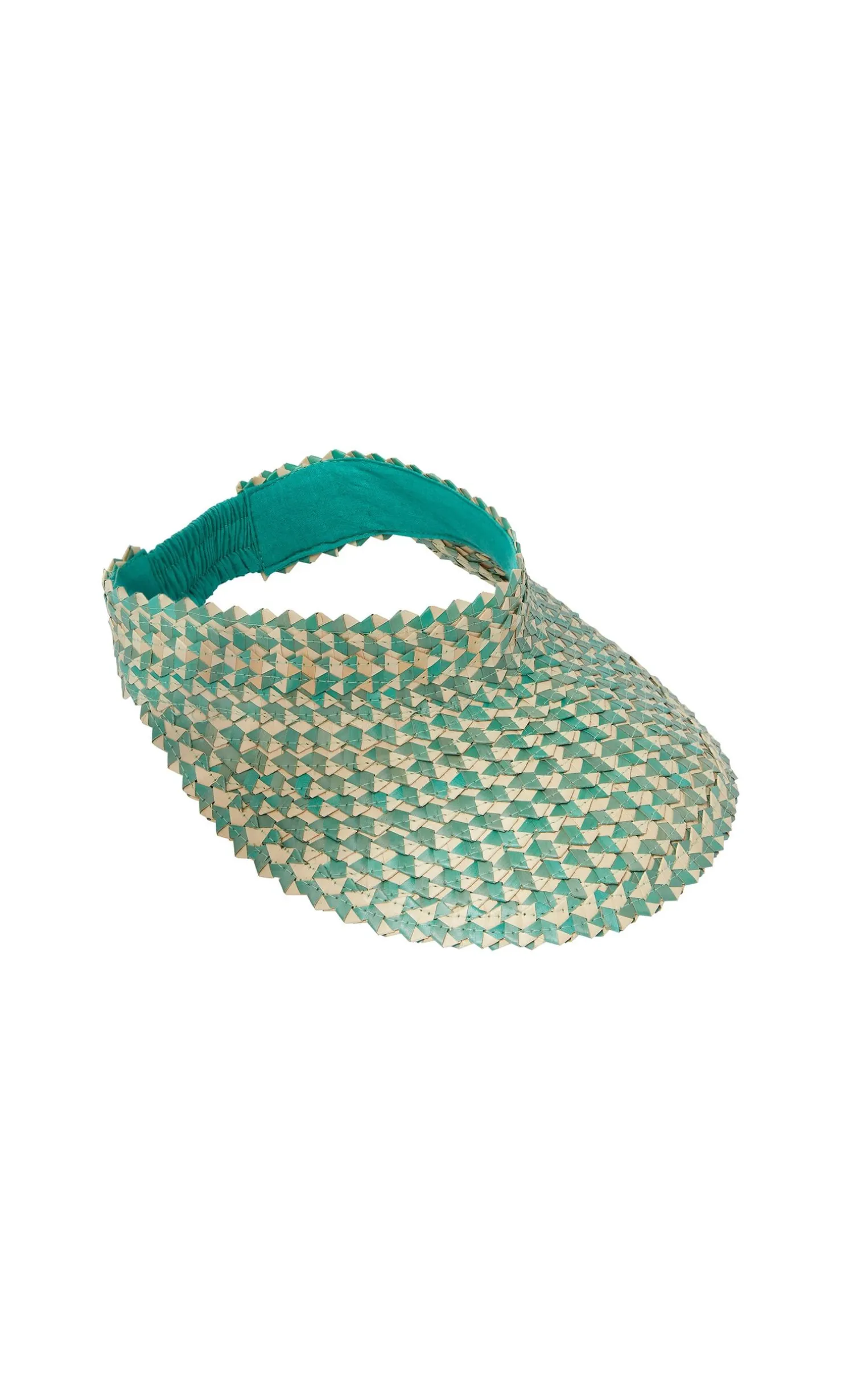 Raffia Sun Visor - Aqua