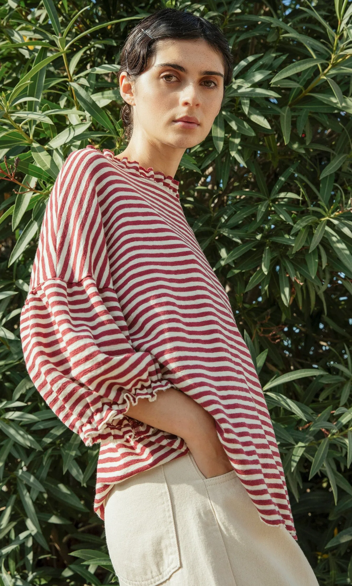 Ruffle Stripe Top