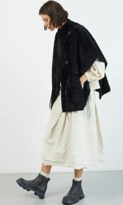 Shearling Cape - Black
