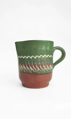 Short Glazed Jug - Moss Green