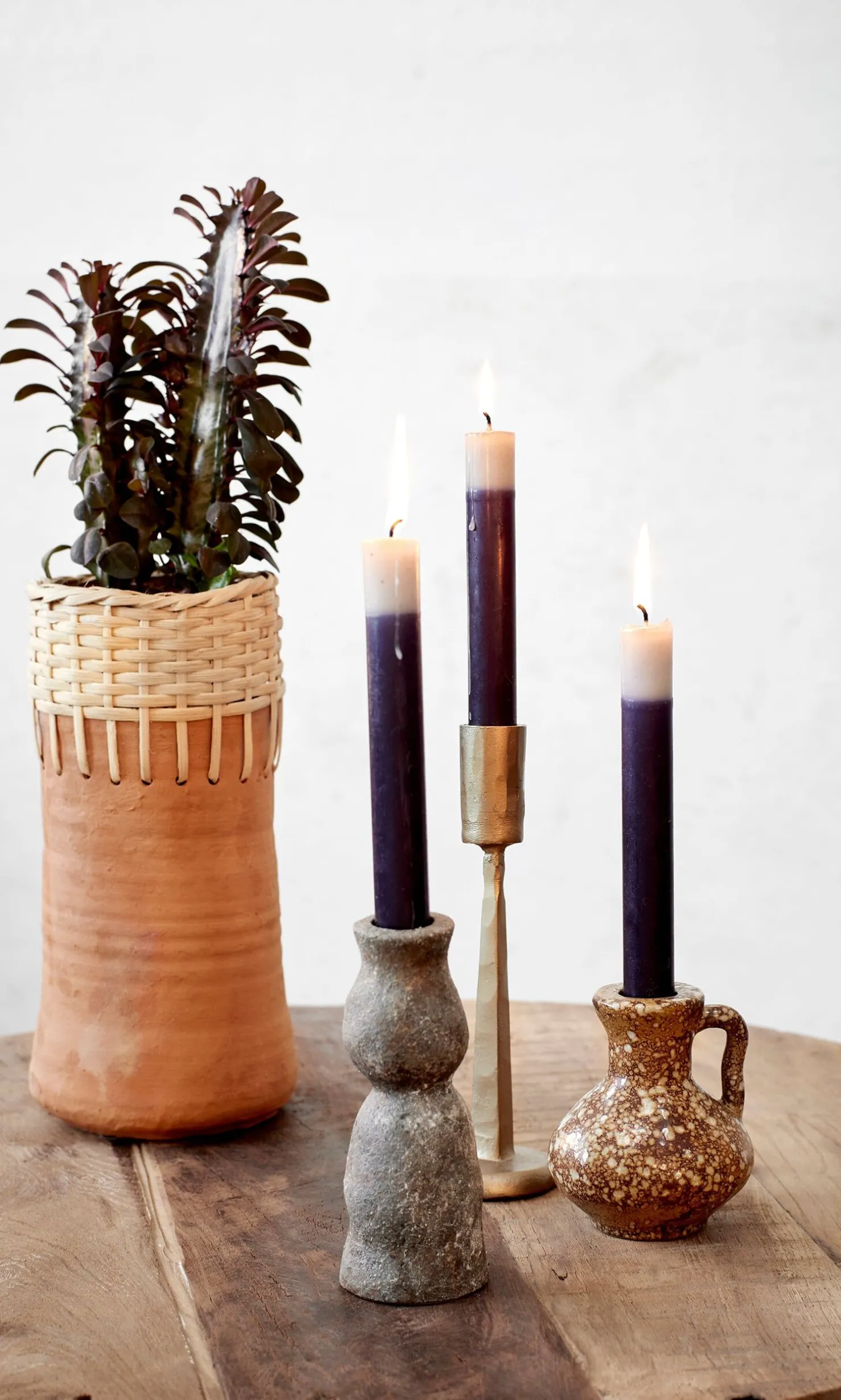 Stone Grey Candleholder