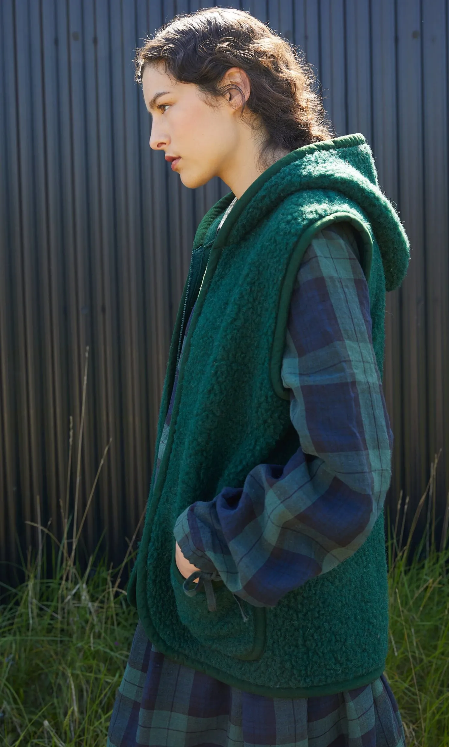 Wool Gilet - Bottle Green