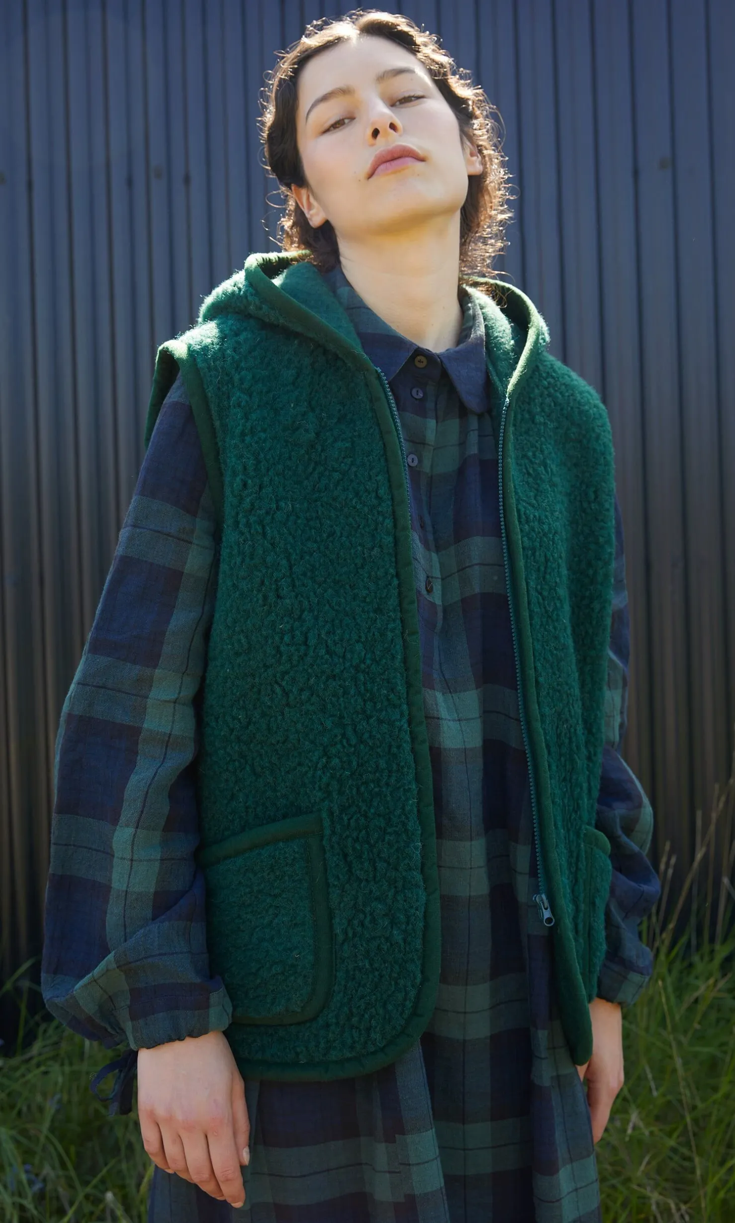 Wool Gilet - Bottle Green