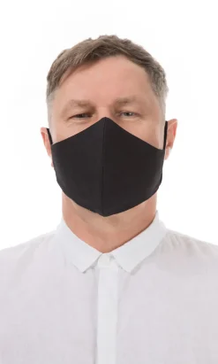 Xl Size Organic Linen Mask - Black